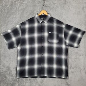 Vintage Caltop Shirt Mens 4XL Black White Button Up Short Sleeve OG Chicano Vato